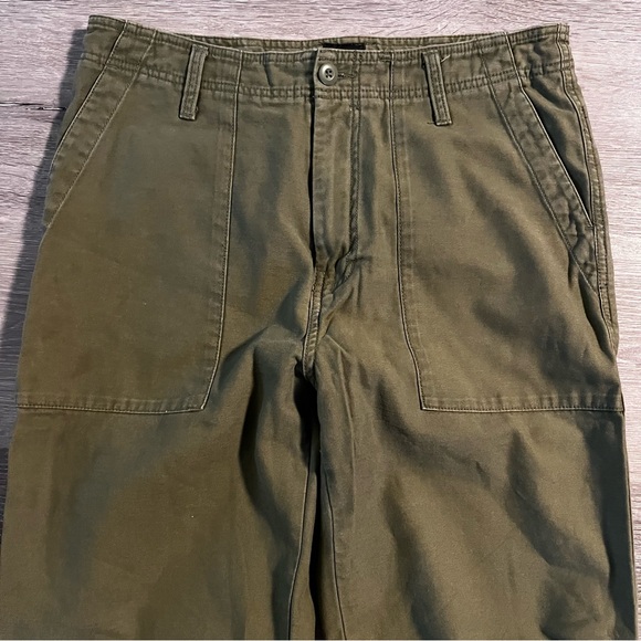 Urban Outfitters BDG Dayton Herringbone Twill Pants Olive Green Size 32 Classic - Picture 2 of 13